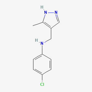 4-Chloro-N-[(3-methyl-1H-pyrazol-4-yl)methyl]aniline