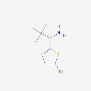 molecular formula C9H14BrNS B13243026 1-(5-Bromothiophen-2-yl)-2,2-dimethylpropan-1-amine 