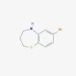 molecular formula C9H10BrNS B13243075 7-Bromo-2,3,4,5-tetrahydro-1,5-benzothiazepine 