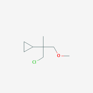 molecular formula C8H15ClO B13243100 (1-Chloro-3-methoxy-2-methylpropan-2-yl)cyclopropane 