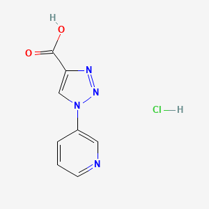 molecular formula C8H7ClN4O2 B13243104 1-(Pyridin-3-yl)-1H-1,2,3-triazole-4-carboxylic acid hydrochloride 