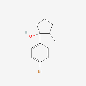 molecular formula C12H15BrO B13243162 1-(4-Bromophenyl)-2-methylcyclopentan-1-ol 