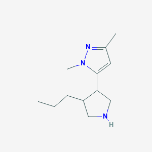 molecular formula C12H21N3 B13243179 1,3-Dimethyl-5-(4-propylpyrrolidin-3-yl)-1H-pyrazole 