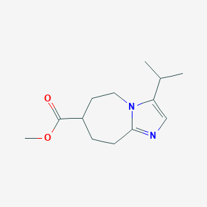 molecular formula C13H20N2O2 B13243240 Methyl 3-(propan-2-yl)-5H,6H,7H,8H,9H-imidazo[1,2-a]azepine-7-carboxylate 