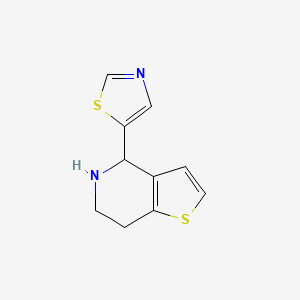 molecular formula C10H10N2S2 B13243294 5-{4H,5H,6H,7H-thieno[3,2-c]pyridin-4-yl}-1,3-thiazole 