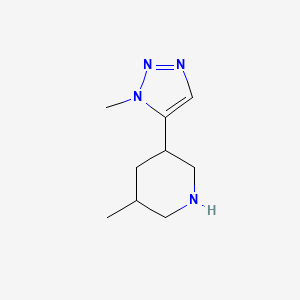 molecular formula C9H16N4 B13243299 3-Methyl-5-(1-methyl-1H-1,2,3-triazol-5-yl)piperidine 