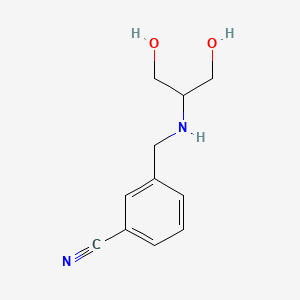 molecular formula C11H14N2O2 B13243395 3-{[(1,3-Dihydroxypropan-2-yl)amino]methyl}benzonitrile 