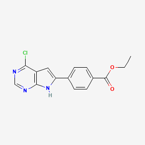 molecular formula C15H12ClN3O2 B1324340 4-(4-氯-7H-吡咯并[2,3-D]嘧啶-6-基)苯甲酸乙酯 CAS No. 187724-93-2