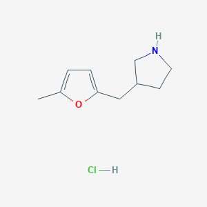 molecular formula C10H16ClNO B13243406 3-((5-Methylfuran-2-yl)methyl)pyrrolidine hydrochloride 