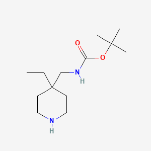 B1324341 Tert-butyl N-[(4-ethylpiperidin-4-YL)methyl]carbamate CAS No. 236406-29-4