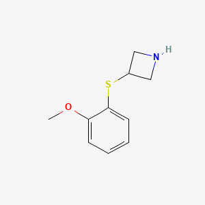 molecular formula C10H13NOS B13243534 3-[(2-Methoxyphenyl)sulfanyl]azetidine 