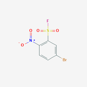 molecular formula C6H3BrFNO4S B13243570 5-Bromo-2-nitrobenzene-1-sulfonyl fluoride 