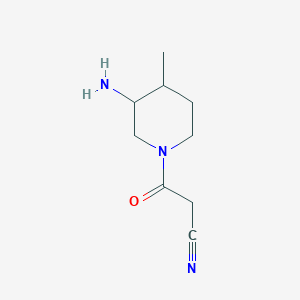 molecular formula C9H15N3O B13243592 3-(3-Amino-4-methylpiperidin-1-yl)-3-oxopropanenitrile 