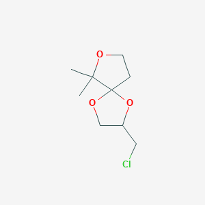 molecular formula C9H15ClO3 B13243639 2-(Chloromethyl)-6,6-dimethyl-1,4,7-trioxaspiro[4.4]nonane 