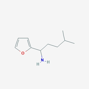 molecular formula C10H17NO B13243686 1-(Furan-2-yl)-4-methylpentan-1-amine 