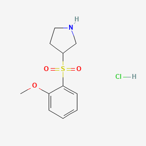 molecular formula C11H16ClNO3S B13243713 3-[(2-Methoxyphenyl)sulfonyl]pyrrolidine hydrochloride 