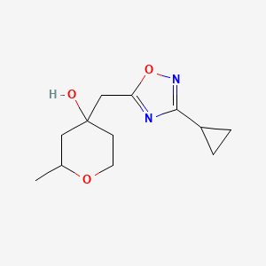 4-[(3-Cyclopropyl-1,2,4-oxadiazol-5-yl)methyl]-2-methyloxan-4-ol