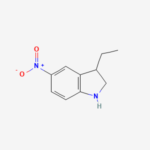 molecular formula C10H12N2O2 B13243788 3-ethyl-5-nitro-2,3-dihydro-1H-indole 