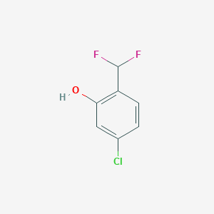 molecular formula C7H5ClF2O B13243824 5-Chloro-2-(difluoromethyl)phenol 