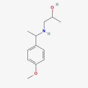 molecular formula C12H19NO2 B13243831 1-{[1-(4-Methoxyphenyl)ethyl]amino}propan-2-ol 