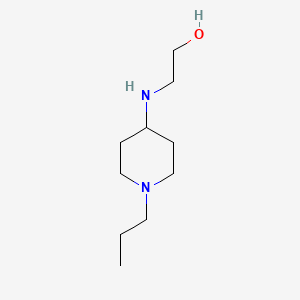 molecular formula C10H22N2O B13243834 2-[(1-Propylpiperidin-4-yl)amino]ethan-1-ol 