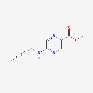 molecular formula C10H11N3O2 B13243838 Methyl 5-[(but-2-yn-1-yl)amino]pyrazine-2-carboxylate 