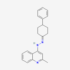 molecular formula C22H23N3 B13243941 2-Methyl-4-[2-(4-phenylcyclohexylidene)hydrazin-1-yl]quinoline 