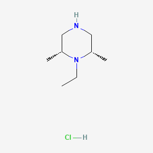 molecular formula C8H19ClN2 B13243957 (2R,6S)-1-Ethyl-2,6-dimethylpiperazine hydrochloride 