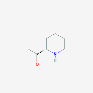 molecular formula C7H13NO B13244003 1-[(2S)-Piperidin-2-yl]ethan-1-one 