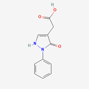 molecular formula C11H10N2O3 B13244036 2-(3-Oxo-2-phenyl-2,3-dihydro-1H-pyrazol-4-yl)acetic acid 