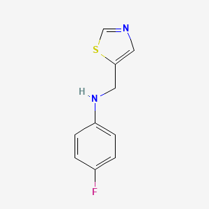 molecular formula C10H9FN2S B13244046 4-Fluoro-N-(thiazol-5-ylmethyl)aniline 