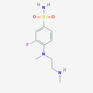 molecular formula C10H16FN3O2S B13244047 3-Fluoro-4-{methyl[2-(methylamino)ethyl]amino}benzene-1-sulfonamide 