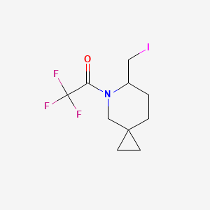 molecular formula C10H13F3INO B13244049 2,2,2-Trifluoro-1-[6-(iodomethyl)-5-azaspiro[2.5]octan-5-yl]ethan-1-one 