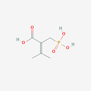 molecular formula C6H11O5P B13244066 3-Methyl-2-(phosphonomethyl)but-2-enoic acid 