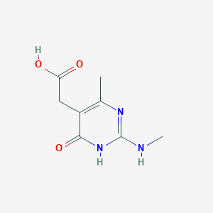 molecular formula C8H11N3O3 B13244074 2-(4-Methyl-2-(methylamino)-6-oxo-1,6-dihydropyrimidin-5-yl)acetic acid 