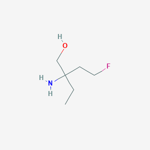 molecular formula C6H14FNO B13244079 2-Amino-2-ethyl-4-fluorobutan-1-ol 