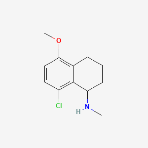 molecular formula C12H16ClNO B13244177 8-chloro-5-methoxy-N-methyl-1,2,3,4-tetrahydronaphthalen-1-amine 