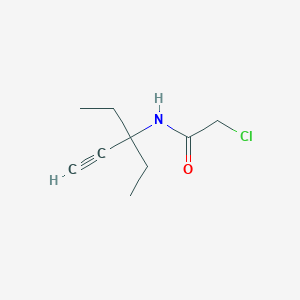 molecular formula C9H14ClNO B13244196 2-chloro-N-(3-ethylpent-1-yn-3-yl)acetamide 