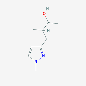 molecular formula C9H16N2O B13244218 3-methyl-4-(1-methyl-1H-pyrazol-3-yl)butan-2-ol 