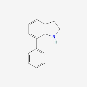 molecular formula C14H13N B13244258 7-Phenyl-2,3-dihydro-1H-indole 