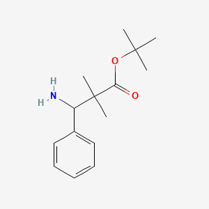 molecular formula C15H23NO2 B13244271 Tert-butyl 3-amino-2,2-dimethyl-3-phenylpropanoate CAS No. 180264-32-8