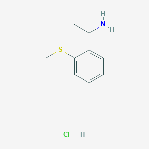 molecular formula C9H14ClNS B13244272 1-[2-(Methylsulfanyl)phenyl]ethan-1-amine hydrochloride 