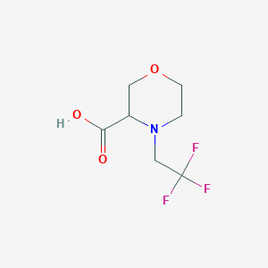 molecular formula C7H10F3NO3 B13244298 4-(2,2,2-Trifluoroethyl)morpholine-3-carboxylic acid 