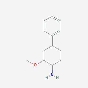 molecular formula C13H19NO B13244304 2-Methoxy-4-phenylcyclohexan-1-amine 