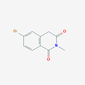 molecular formula C10H8BrNO2 B13244322 6-Bromo-2-methyl-1,2,3,4-tetrahydroisoquinoline-1,3-dione 