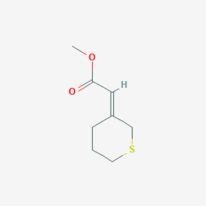 molecular formula C8H12O2S B13244436 Methyl2-(thian-3-ylidene)acetate 