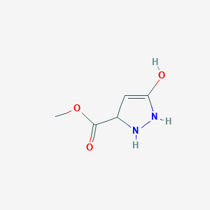 molecular formula C5H8N2O3 B13244876 Methyl 5-hydroxy-2,3-dihydro-1H-pyrazole-3-carboxylate 