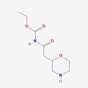 molecular formula C9H16N2O4 B13245281 Ethyl N-[2-(morpholin-2-yl)acetyl]carbamate 