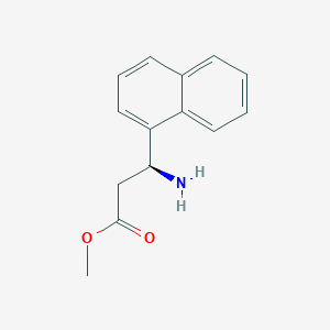 molecular formula C14H15NO2 B13245359 Methyl (s)-3-amino-3-(naphthalen-1-yl)propanoate 