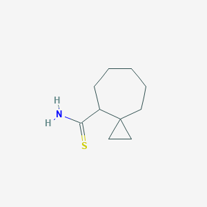 molecular formula C10H17NS B13245377 Spiro[2.6]nonane-4-carbothioamide 